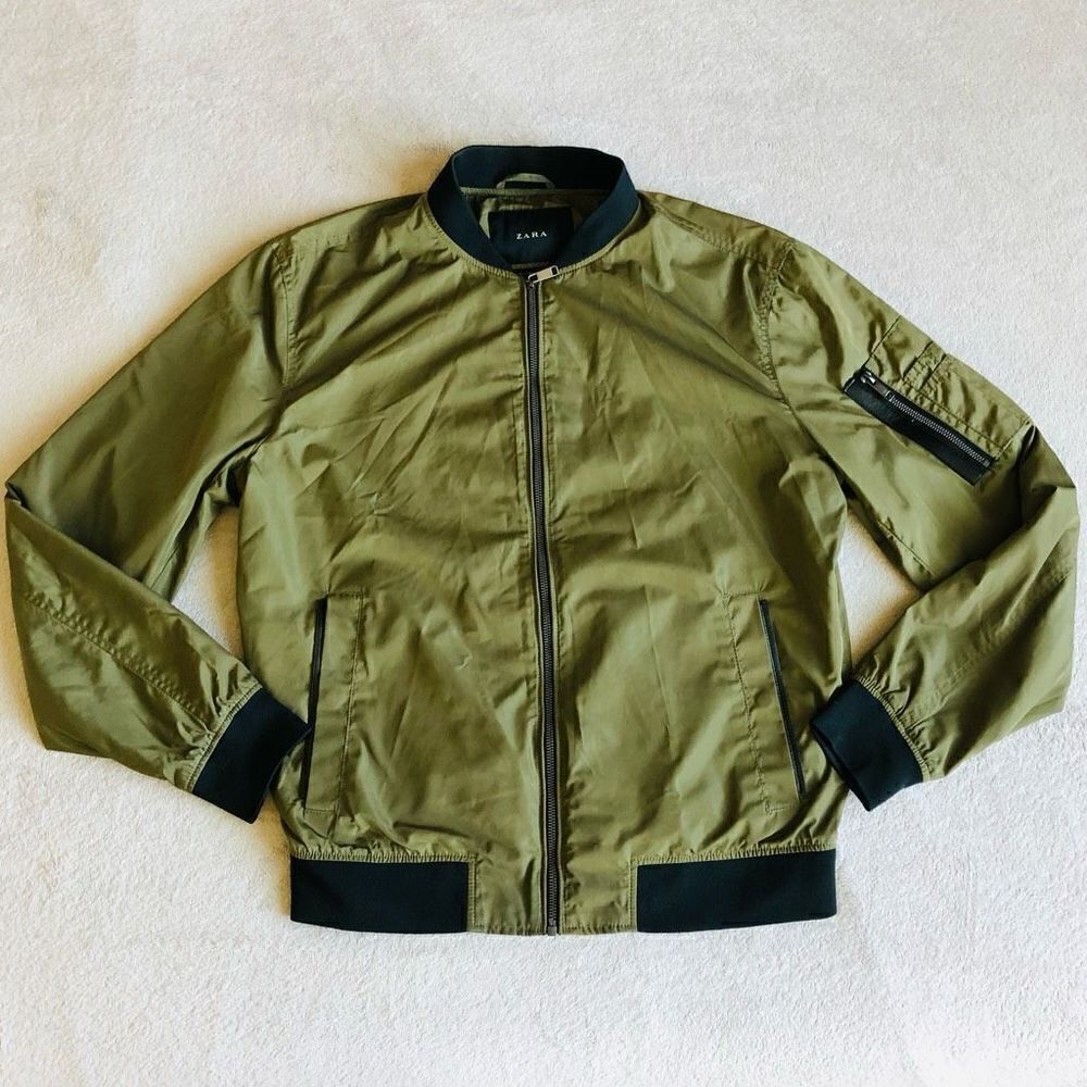 Zara Women’s Green Bomber Flight Jacket